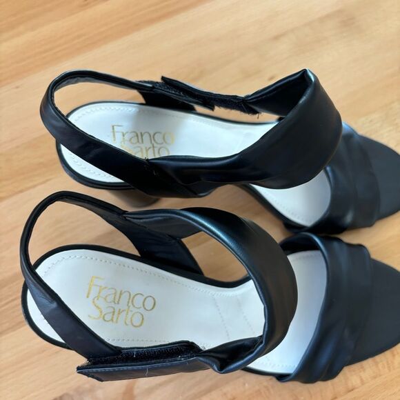 Elegant Black Heeled Sandals By Franco Sarto NWT - Picture 10 of 12